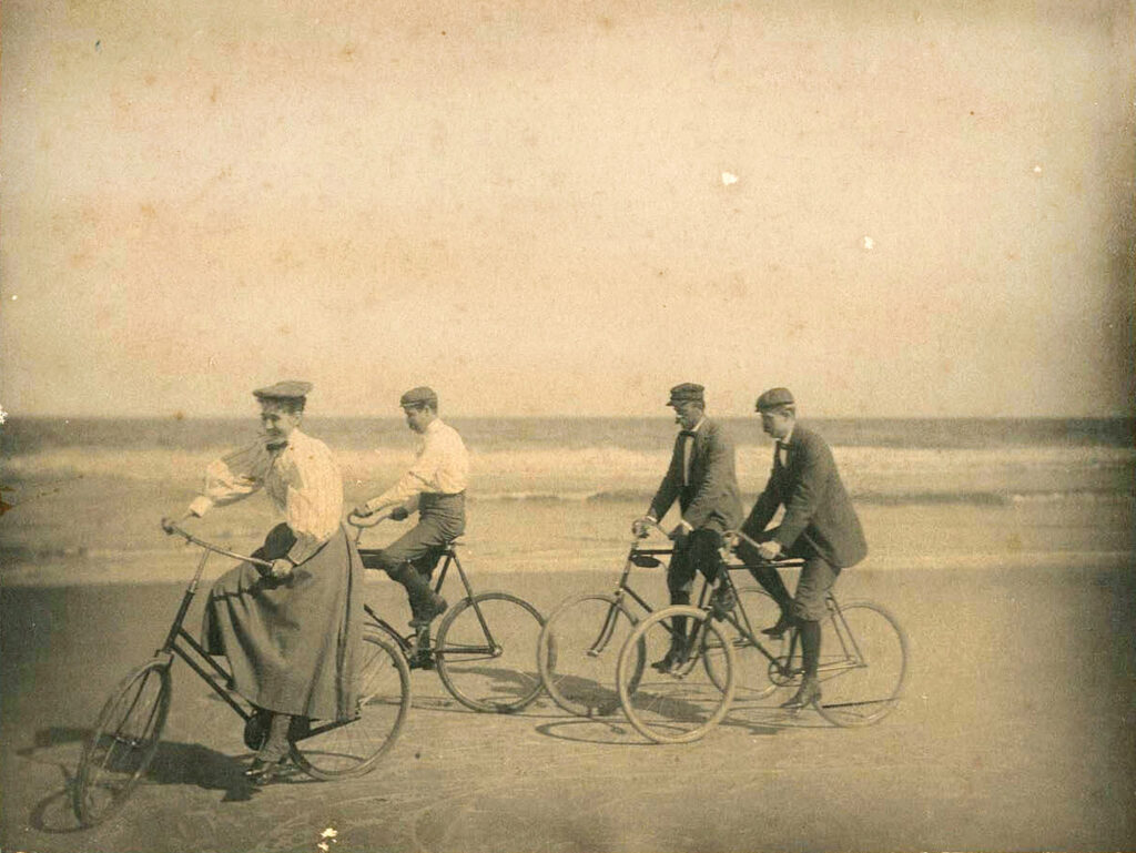 Historic biking on the beach