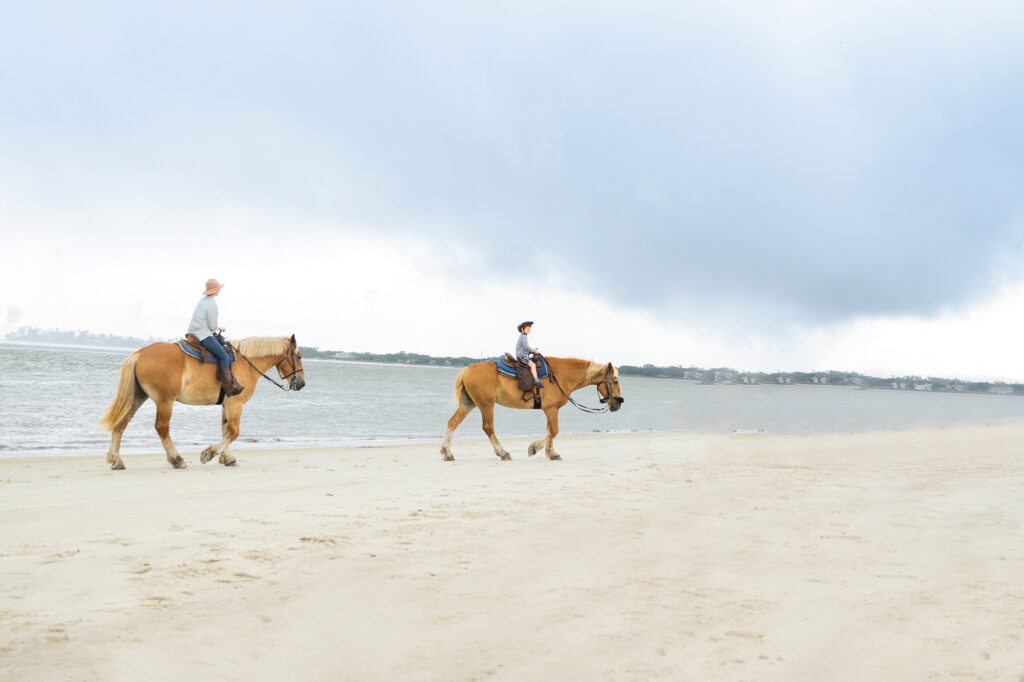 Horseback riding on the beach in Jekyll Island