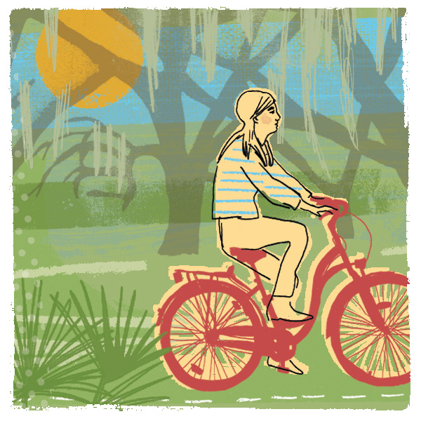 Bicycle woman