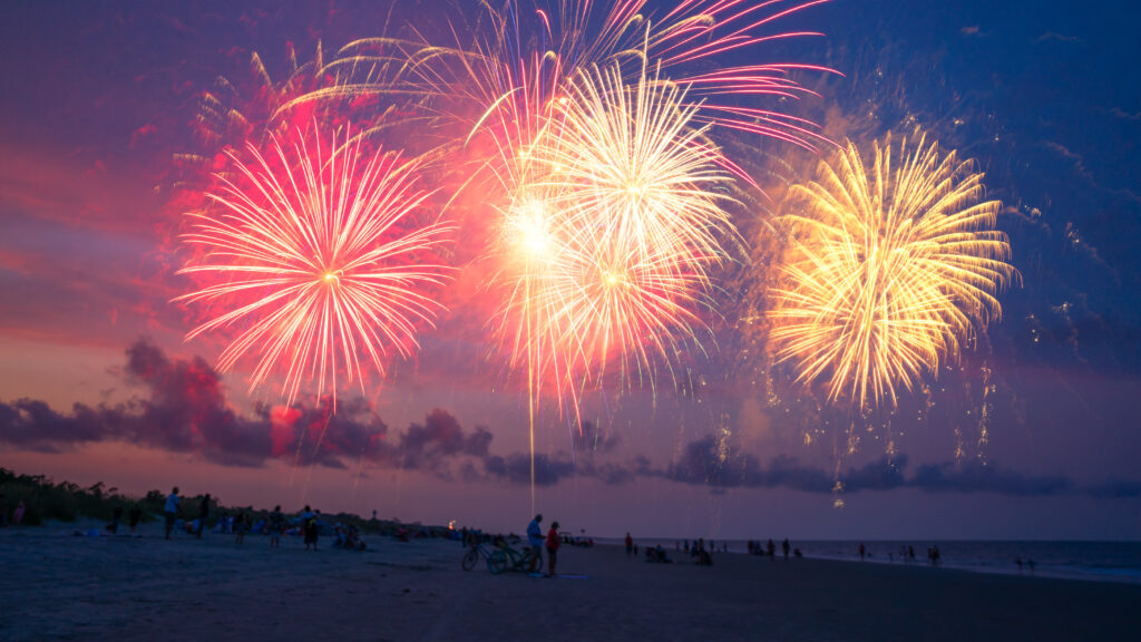Independence Day Fireworks • Jekyll Island, • Vacation