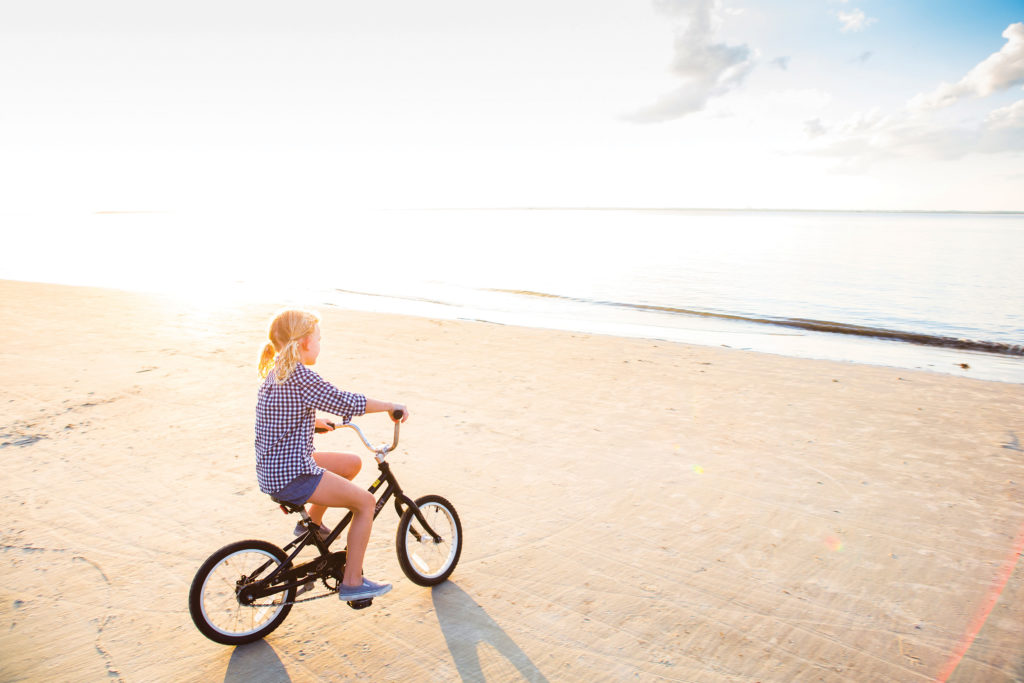 Biking on the beach