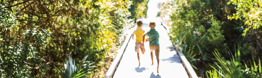 Kids running on Boardwalk