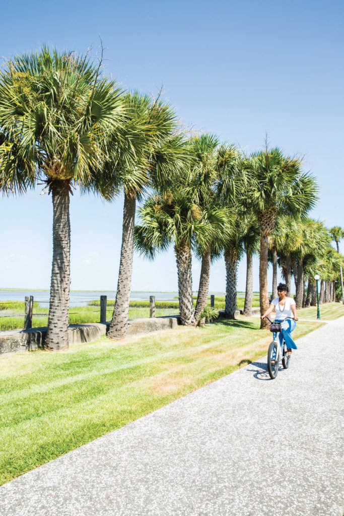 Bicycle ride by marsh